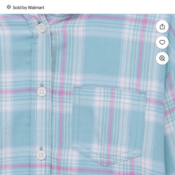 Wonder Nation Blue and Pink Plaid Button Down Shirt - Picture 2 of 5